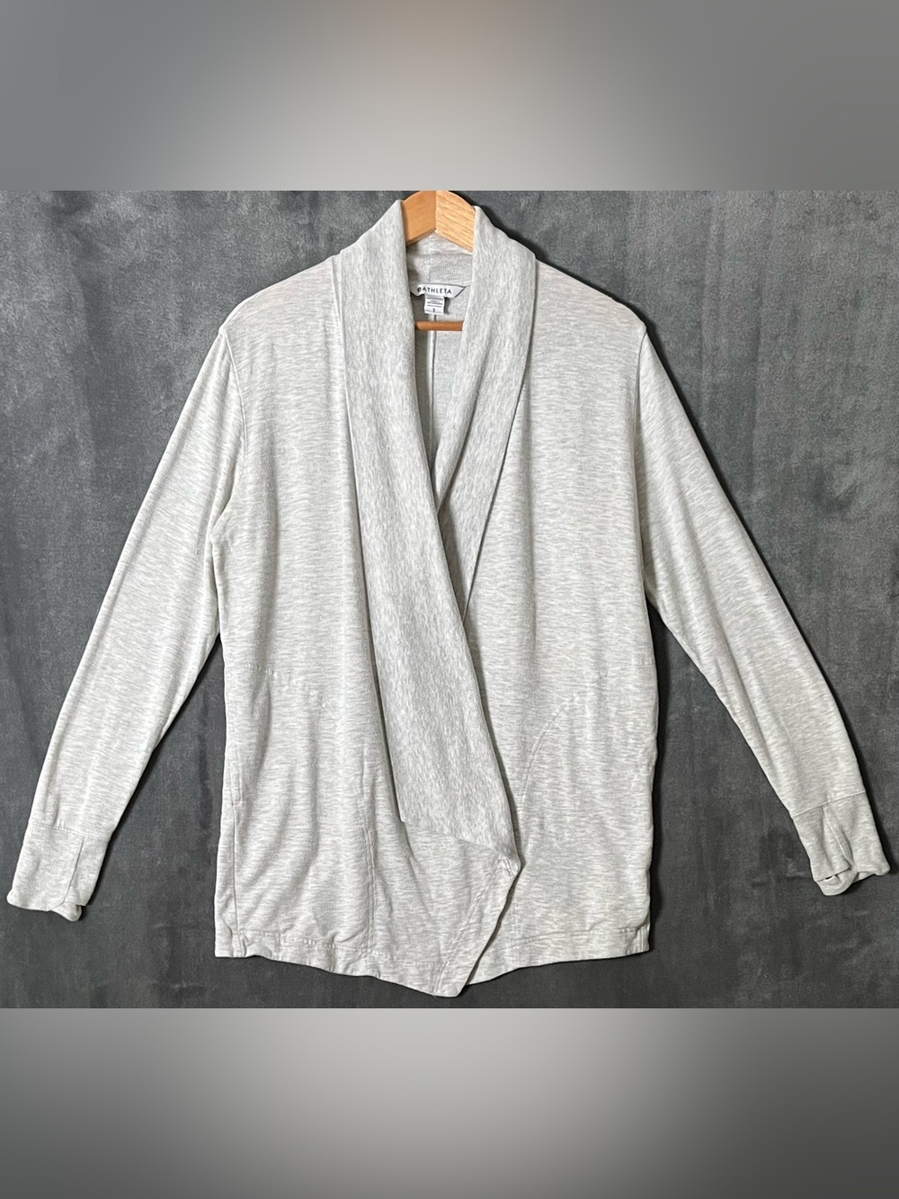 Athleta SP Off White Open Front Shawl Collar Cardigan